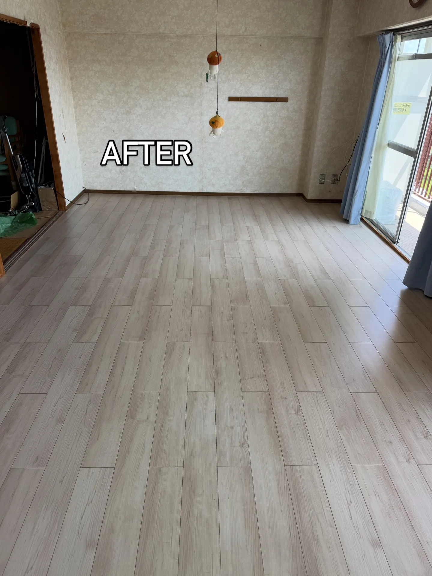 洗面化粧台取替　フローリング貼り替え